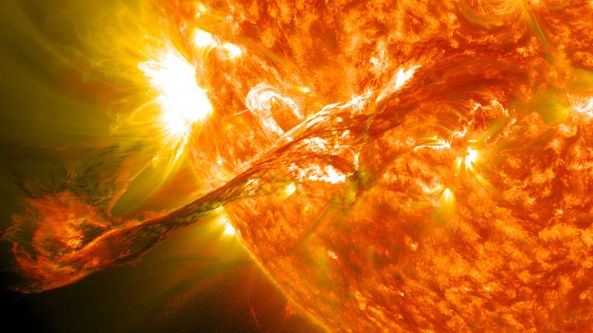The solar flare "up close".